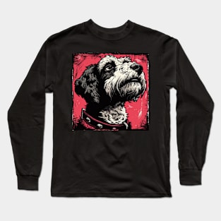 Retro Art Bedlington Terrier Dog Lover Long Sleeve T-Shirt